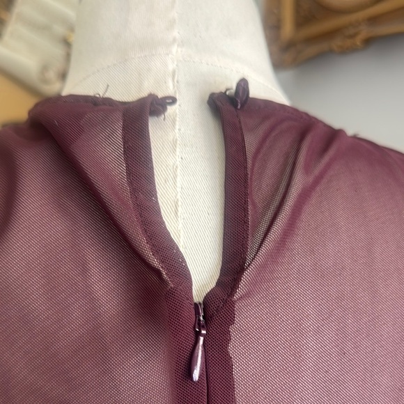 Elegant Lace Bodysuit in Deep Burgundy - Picture 12 of 16